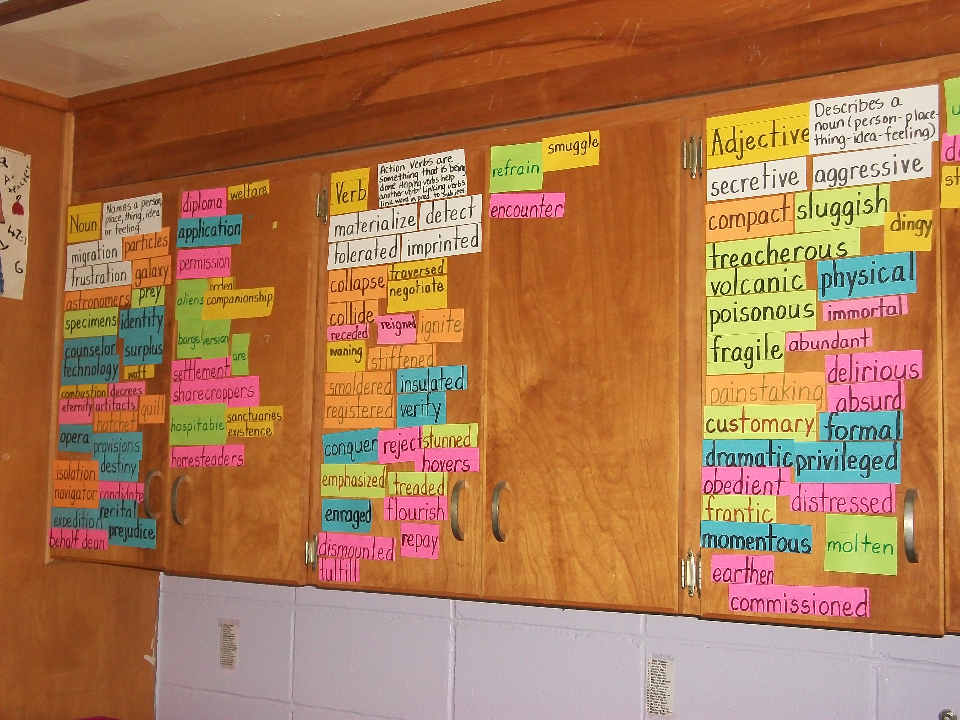 Vocabulary Word Wall | 6th Grade Scott Foresman Reading ...
